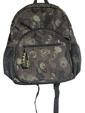 Art Class Kids Printed Backpack W/Front Pocket & Water Bottle Mesh Holders Black
